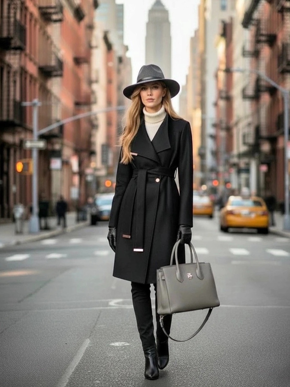 Ted Baker Rose Wool Cashmere Wrap Coat Black Size 2